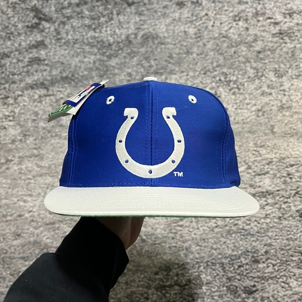 Vintage Indianapolis Colts The Game Fitted Hat 6 7/8‎ NFL Embroidered Blue White